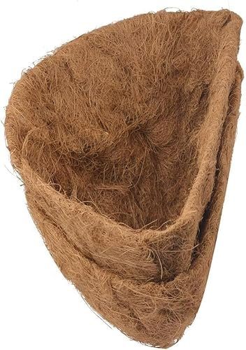 TINGMEI - Forro de coco semicircular para cesta colgante, cesta de flores de pared, forros de fibra de coco para macetas de jardín (35 cm)