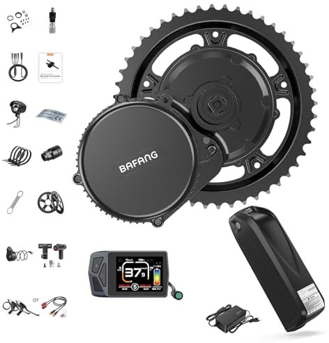 Bafang BBS02B 500W 48V Kit Moteur Pedalier avec Batterie 48V20Ah Max Downtube et EKD01 Écran LCD, Kit de Conversion Moteur Central pour Vélo de Montagne, Route, Banlieue avec BB 68MM Ebike DIY Kit