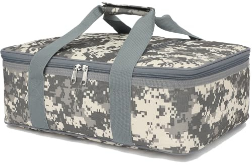 GYEUKHAM Insulated Casserole Carrier Bag - Large Portable Hot and Cold Food Storage Tote with Handles Thermal Bag for Parties, Potlucks, Picnics, Camping, Travel,Camo