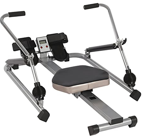 KiwiHood Faltbarer hydraulischer Rudertrainer Doppelarm-Rudermaschine mit 360-Grad-Bewegung, LCD-Monitor und einstellbarem Widerstand für Ganzkörper-Workouts zu Hause und im Fitnessstudio