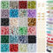 EUES Juego de cuentas de 6 mm para pulseras para manualidades, 24 colores, redondas, coloridas, cuentas, perlas de cristal, piedras preciosas con agujero, cristales para enhebrar para manualidades,