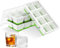 Fadroky Eiswürfelbehälter mit Deckel, Eiswürfelform Groß 3 Stück, 24 Eiswürfel silikon Flexible BPA Frei, wiederverwendbare eiswürfelformen für Whisky, Cocktails, Getränke, Ice Cube Tray (Grün)