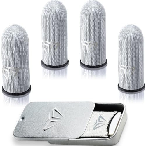 SIOPPKIK 4 Pièces Gaming Finger Sleeves - pour Le Jeu Mobile - PUBG Mobile Gaming Finger Sleeve - Gants Gaming - Téléphone Portable Pouce Trigger Touchscreen