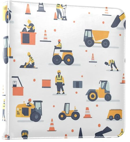 Foiosoh Fotoalbum mit Bau-Szene, Auto-Muster, Binder, Fotobücher, selbstklebende Seiten, Buch, Fotoalbum, Bilderalben, 10,2 x 17,8 cm