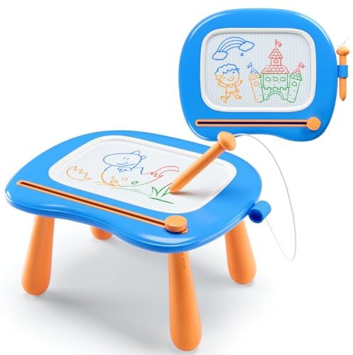SYHLN Magnetic Drawing Board Toddlers Toys for 1 2 Year Old Boys - Preschool Education Learning Toys for 12-18 Month Baby - Doodle Pad Birthday Gifts Presents for Kids Age 1-3 - Blue