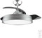 Cecotec Ventilador de Techo con Luz Energysilence Aero 4300 Invisible Steel. 35W, 6 Velocidades, Aspas Retráctiles, Mando a Distancia, Temporizador, Luz LED Integrada, Intensidad Lumínica Regulable