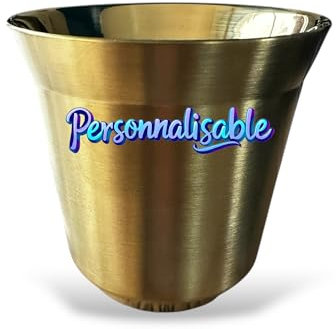 France Design Tasse à Café Expresso Inox de 80 ml - Double Paroi Isotherme - Incassable - Or personnalisable