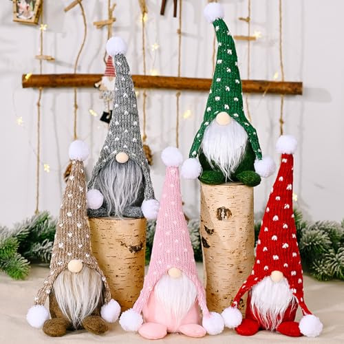 MZJAUVF Weihnachtswichtel, 5 Stück Weihnachten Deko Wichtel, 27cm Schwedischer Weihnachtsmann, Wichtel Figuren Weihnachten, Weihnachtsdeko Figuren für Kamin, Weihnachten Dekoration
