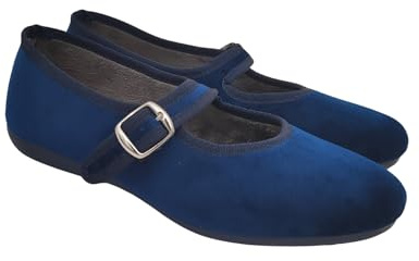 Originali Mary Jane, Ballerine Donna da Casa, Eleganti Friulane con Cinturino, Pantofole Basse in Velluto, Produzione Artigianale