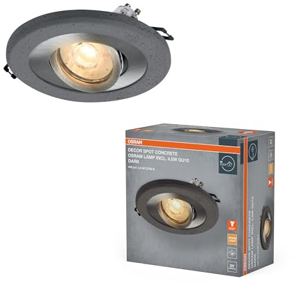 Osram Concrete LED Spot GU10 Dunkel 4,5W Satin-Nickel | Concrete Spot GU10, Spot lights and ceiling spots, Satin Nickel, 120 mm dia, 25000 h, 1-Pack