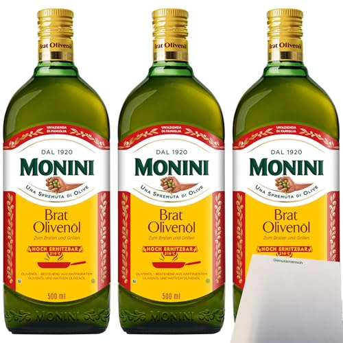usy Bundle für Monini Brat Olivenöl 3er Pack (3x500ml Flasche) + usy Block