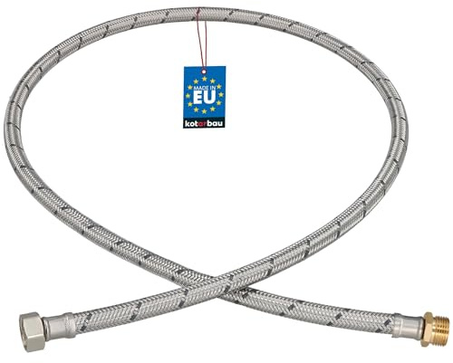 KOTARBAU® Flexschlauch 3/8 x 3/8, Wasserschlauch 120 cm, Panzerschlauch | Außengewinde x Innengewinde, Anschlussschlauch für Armatur, Schlauch Für Wasserhahn, Edelstahlummantelt