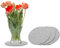 FILU Filzuntersetzer rund 25cm 4er Pack (Farbe wählbar) hellgrau - Untersetzer aus Filz für Tisch und Bar als Glasuntersetzer/Getränkeuntersetzer für Glas und Gläser ? grau