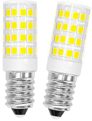 WOWLED 2X E14 LED Light Bulbs, Super Bright 4W Cool White, Fridge Range Hood Cooker Kitchen Light Bulbs for Refrigerator Home Lighting Garden Light Table Lamp, Non Dimmable, 230V