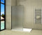 Aica Sanitär Duschwand Walk In Dusche 90cm Duschabtrennung 10mm NANO Milchglas Glas Duschtrennwand 200cm Höhe Splitterschutzfolie mit Schwarzen Anbauteilen