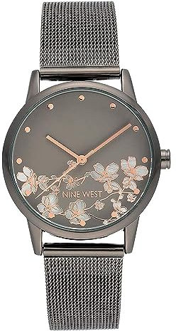NINE WEST Women's Mesh Bracelet Watch Silver