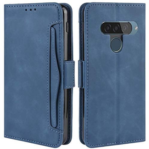 HualuBro Handyhülle für LG G8S ThinQ Hülle Leder, Flip Case Cover Stoßfest Klapphülle Handytasche Schutzhülle für LG G8S ThinQ Tasche (Blau)