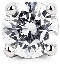 SINGULARU - Orecchino Singolo Mini Spark Oro - Orecchino in Argento Sterling 925 con Finitura Placcata in Oro 18kt O in Rodio - Chiusura Dado a Pressione - Orecchino Singolo - Gioielli da Donna