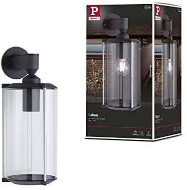 Paulmann 94282 Außenleuchte Wandleuchte Klassik rund max. 60 Watt Außenbeleuchtung Grau Gartenbeleuchtung Glas Außenwand E27