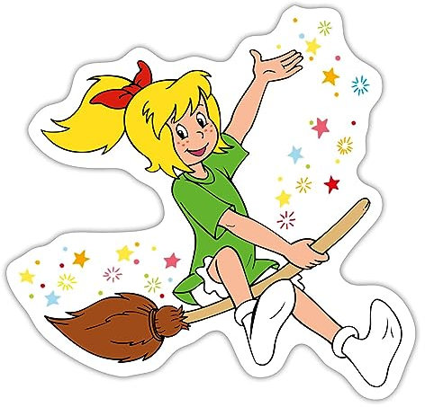 Spreadshirt Bibi Blocksberg Fliegt Auf Kartoffelbrei Sticker, max. 10 x 10 cm, 10 x 10 cm, Mattweiß