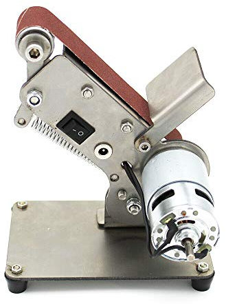 Elektrisch Bandschleifer Mini Bandmaschine DIY Poliermaschine Tischschleifer mit 895 Spindelmotor 24V 600 m/min