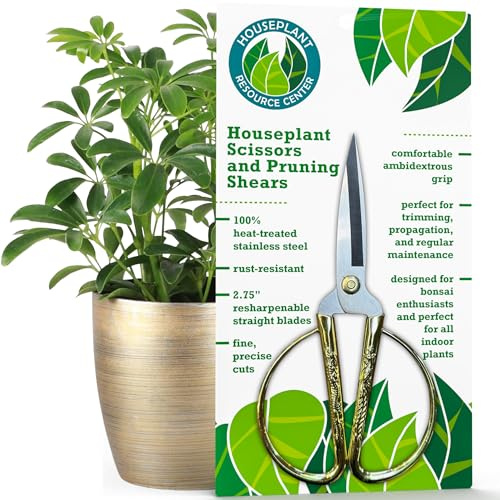 Premium Houseplant Scissors | 100% Stainless Steel, Ultra-Precise Garden Clippers for Propagation & Trimming | Rust-Resistant, Easy Clean Pruning Shears | Indoor & Outdoor | Comfortable & Ambidextrous