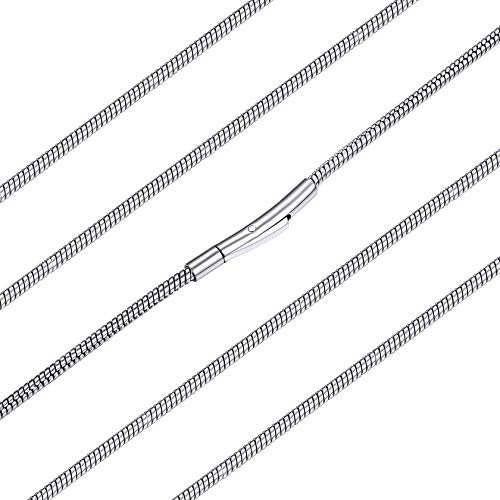 Herringbone Necklace for Men Fine Silver Chain for Pendant Thin Chain Necklace 2mm Chain Stainless Steel Snake Chain Necklace