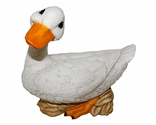 Castagna Deko Figur Gans Tierfigur weiße Gänsefigur Vogel sitzend Kollektion Resin H 23 cm
