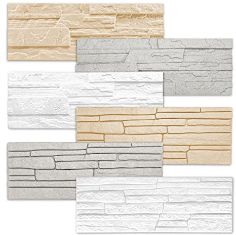 Marbet Wandverblender aus Styropor EPS - Steinoptik Wandverkleidung für Innen - (8.84 m², Rock weiß) Verblender Kunststoff Stein Küche Bad Dekor