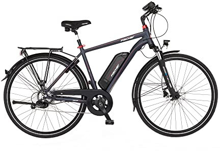 Fischer E-Bike Trekking, VIATOR 2.0 Elektrofahrrad für Herren, RH 50 cm, Heckmotor 45 Nm, 48 V Akku, Dunkel anthrazit matt, 28 Zoll
