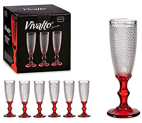 Vivalto Flûte à champagne Points Rouge Cristal 18 cl (1 unités)