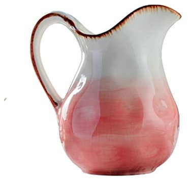 QINGGANGLING999 Milk Frother Cups Handle Milk Jug Ceramic Milk Jug Ice Cracked Big Milk Jug Hand-painted Color Glaze Jug 1200ml Milk Jug Gravy Boat (Color : Red)