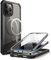 i-Blason AresMag Case Compatible with MagSafe for iPhone 14 Pro Max 6.7 inch (2022), Full-Body Clear Rugged Bumper MagSafe Case with Built-in Screen Protector (Black)
