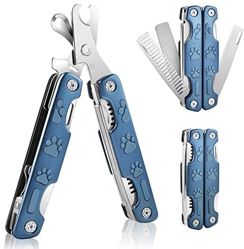 TANDD Dog Nail Clipper and Trimmer 4-in-1, Professional Pet Nail Clippers with Safety Guard for Small Medium Large Dog & Cat (Blue)