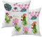 BaoNews Watercolor H Painting Outdoor Throw Pillow Covers,Succulent Cactus Blooming Cushion Cover Digital Water Resistant Linen Blend Hidden Zipperl Indoor Pillows for Hair Skin Square 22X22 In 2 Pcs