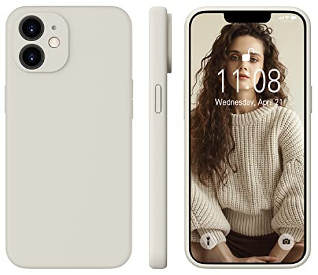 WXX für iPhone 12 Hülle Silikon Case, Ultra Dünn mit Microfiber, Flüssig Silikon Gel Gummi Kratzfeste Schutzhülle Matt Hülle für iPhone 12 6.1'' 2020 Hell Grau