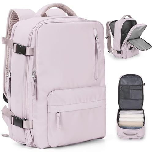 Borsa da Cabina per Ryanair 40x30x20, Bagaglio a Mano Zaino per Ryanair, Lavoro e Scuola Trekking Casual Daypack Impermeabile per laptop 14,A13-radice di loto rosa