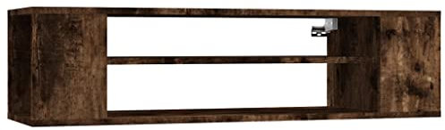 vidaXL Hanging TV Cabinet, Smoked Oak Engineered Wood Holding Unit with Ample Storage for Living Room - Scandinavian Aesthetic, Brown