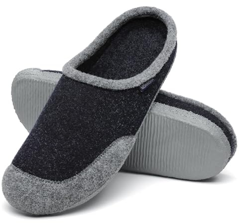 Mishansha Filzpantoffeln Unisex Winter Filz Hausschuhe Gr.36-47 | Filzsohle,Rutschfeste,Geschlossen,Winter Hausschuhe,Pantoffeln