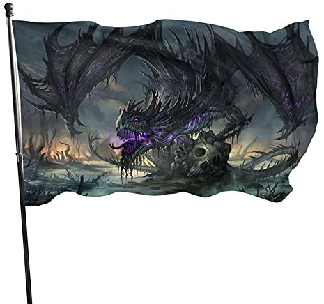 Home Garden Flagge, Drache, genähte Banner mit Ösen, für den Innen- und Außenbereich, langlebig, 90 x 150 cm