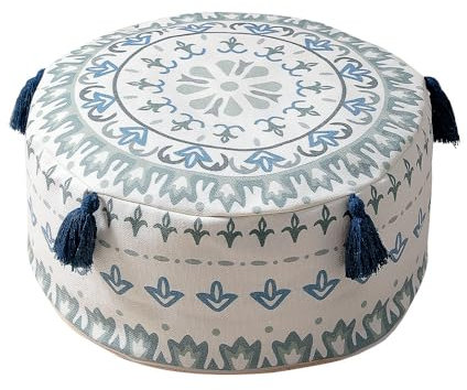 MOCOFO Kissen D45xH20cm Skandinavisch Einfach Geometrisch Print Bodenkissen (Blau)