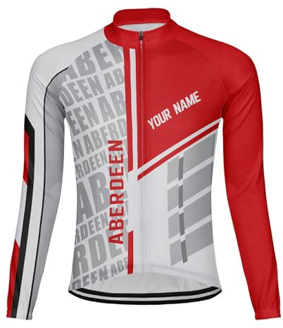 Luisbibe Customized Aberdeen Men's Cycling Jersey Long Sleeve (UK, Alpha, L, Regular, Regular, ML3267)