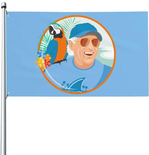 Jimmy Music Buffett Accessories Merch-Flagge, 90 x 152 cm, für drinnen und draußen, Wandteppich für Rasen, Urlaub, Party, Garten, Hof, Dekoration, Banner