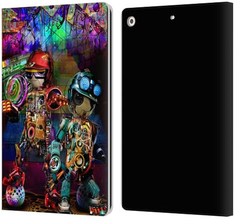 Head Case Designs Offizielle Jumbie Art Boombox Roboter Visionär Leder-Wallet-Hülle Kompatibel mit Apple iPad 10.2 2019/2020/2021