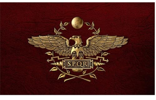 LAANCOO Flag dell'Impero Romano 3 'x 5' - Bandiere dell'Impero Romano 90 x 150 cm - Bandiera della Bandiera SPQR Bandiera Divertente per la Decorazione Esterna Interna