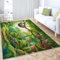 Teppich 120x170cm rutschfest Waschbar Teppich, Waldtier Faultier Druck Teppich für Dekoration Schlafzimmer Kinderzimmer Wohnzimmer Kurzflor Teppich Grün Flanell Kinderteppiche