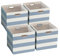 ORGMASTER Collapsible Fabric Storage Cubes, Cubby Storage Organizer Bins Striped Container Baskets for Home Office Wardrobe Closet Shelf, 4 Pack, 28 x 28 x 28 cm, Blue/White