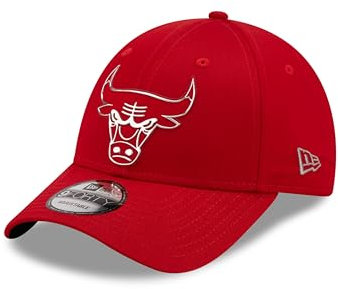 New Era NBA Chicago Bulls Cap Snapback Teamlogo gebogener Schirm Basketball Kappe rot - One-Size