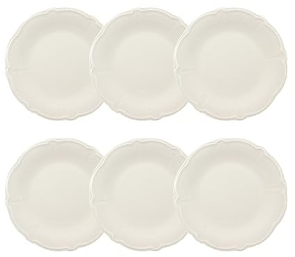 NOVASTYL - Lot 6 assiettes plates charlotte 26cm en grès blanc - 2614535