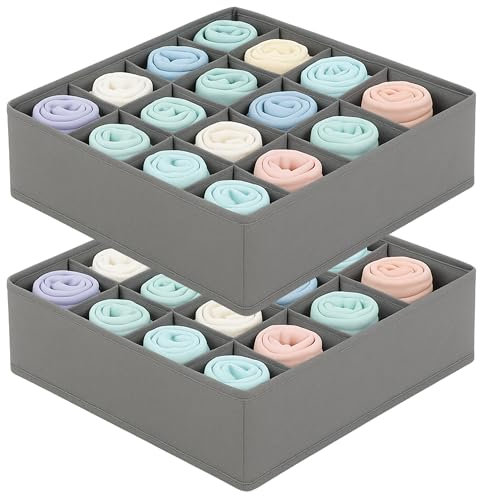 KATTAO Organizador cajones y armario 24 compartimentos - Organizador ropa interior, calcetines y cinturones - Organizadores de cajones - Drawer organizer